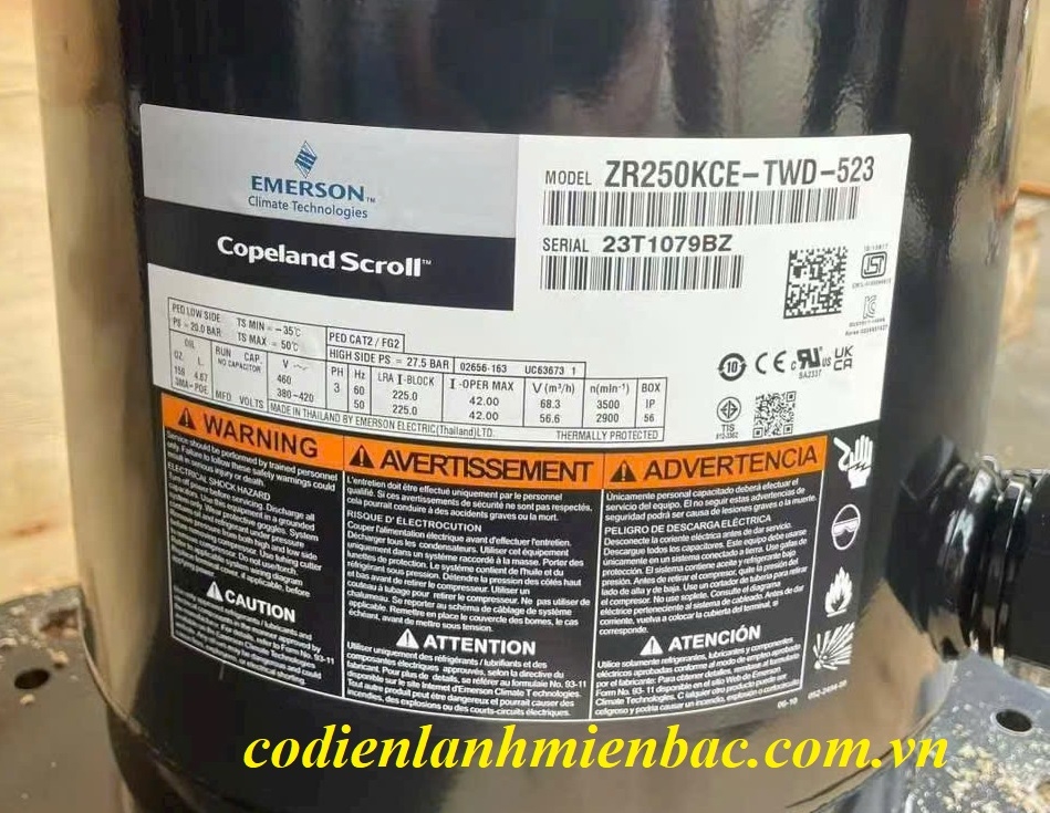 Máy nén ZR250KCE-TWD-523 